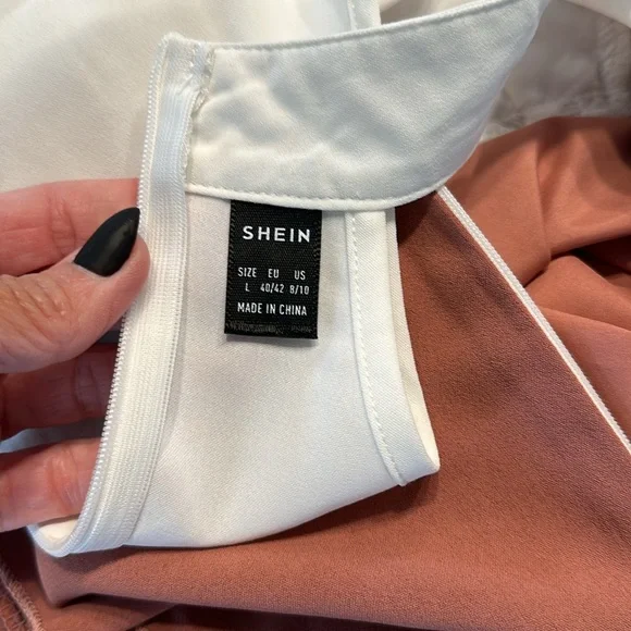 SHEIN white and dark pink dress size large - Picture 6 of 10